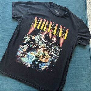 NIRVANA Band Black and Yellow Short Sleeve Tee